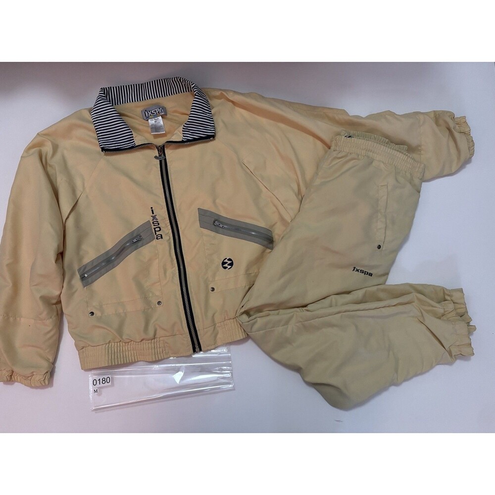 Vtg 90s IXSPA Windbreaker Tracksuit Size Medium Nylon Colorful 80s